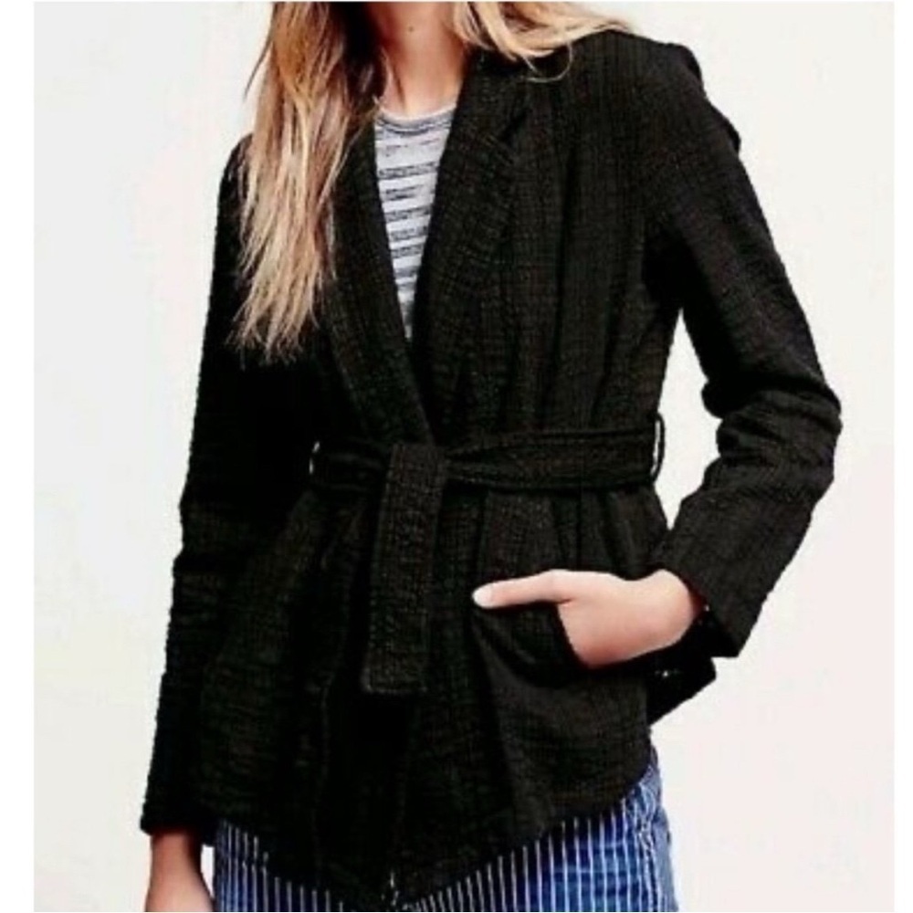 Free People Charcoal Grey / distressed black Jacket Sz Xs - Picture 2 of 4